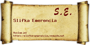 Slifka Emerencia névjegykártya